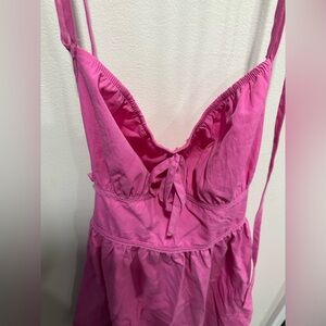 Light pink strapless tie dress